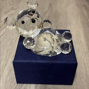 Crystal Teddy Bear Figurine - Clear Crystal